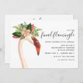 Boho Flamingo Bachelorette Weekend Einladung (Vorne/Hinten)