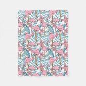 Boho Flamingo Fleecedecke (Vorderseite)