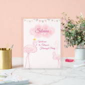 Boho-Flamingo-Geburtstagseinladung, Whimsical Prin Acrylschild (Hochzeit)