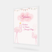 Boho-Flamingo-Geburtstagseinladung, Whimsical Prin Acrylschild (Winkel)