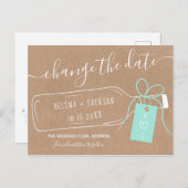 Boho Flasche Message kraft Skript ändern Datum Ankündigungspostkarte (Vorne/Hinten)