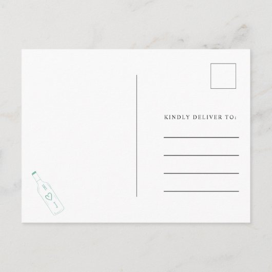 Boho Flasche Message kraft Skript ändern Datum Ankündigungspostkarte (Rückseite)