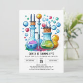 Boho Flask LaborScientist Birthday Einladung (Stehend Vorderseite)
