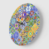 Boho Fliese Große Wanduhr (Winkel)