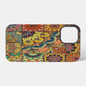 Boho-Fliesen: farbenfrohes Patchwork-Nahtlosmuster iPhone Hülle (Rückseite (Horizontal))