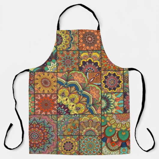Boho-Fliesen: farbenfrohes Patchwork-Nahtlosmuster Schürze (Vorderseite)