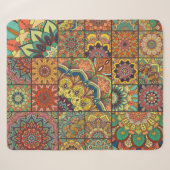 Boho-Fliesen: farbenfrohes Patchwork-Nahtlosmuster Sherpadecke (Vorderseite (Horizontal))
