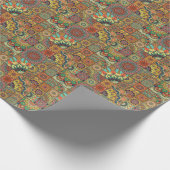Boho Fliesen: farbiges Patchwork nahtlos Muster Geschenkpapier (Ecke)