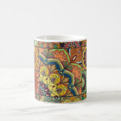 Boho Fliesen: farbiges Patchwork nahtlos Muster Kaffeetasse (Mittel)