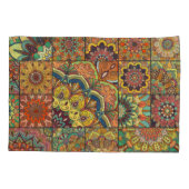 Boho Fliesen: farbiges Patchwork nahtlos Muster Kissenbezug (Rückseite)