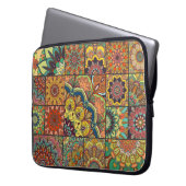Boho Fliesen: farbiges Patchwork nahtlos Muster Laptopschutzhülle (Vorderseite Links)