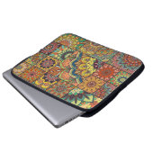 Boho Fliesen: farbiges Patchwork nahtlos Muster Laptopschutzhülle (Vorne Knopf)