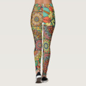 Boho Fliesen: farbiges Patchwork nahtlos Muster Leggings (Rückseite)