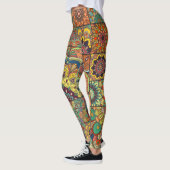 Boho Fliesen: farbiges Patchwork nahtlos Muster Leggings (Links)