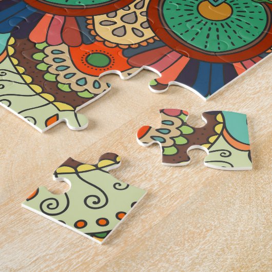 Boho Fliesen: farbiges Patchwork nahtlos Muster Puzzle (Seite)