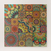 Boho Fliesen: farbiges Patchwork nahtlos Muster Puzzle (Vertikal)