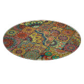Boho Fliesen: farbiges Patchwork nahtlos Muster Schneidebrett (Ecke)