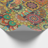 Boho Fliesen Set und nahtlos Muster. Farbpflaster Geschenkpapier (Ecke)