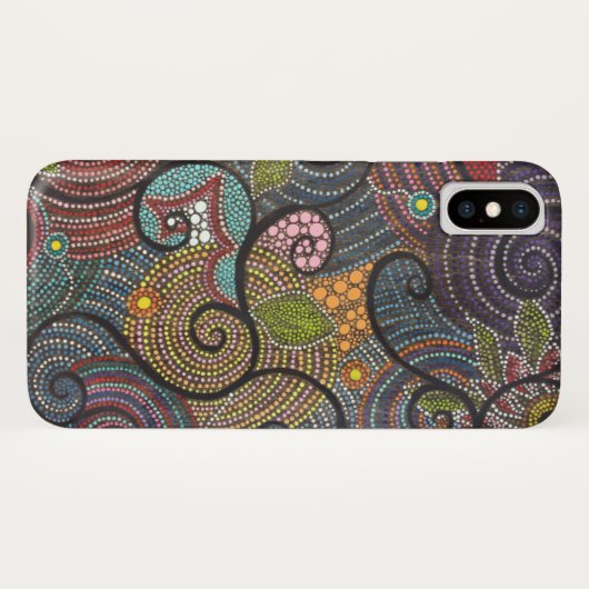 Boho Flings-Wirbel und Punkte Case-Mate iPhone Hülle (Rückseite (Horizontal))