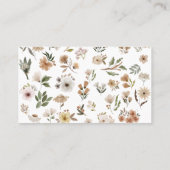 Boho Flora Baby Duschdusche Windelwanne Business C Visitenkarte (Rückseite)