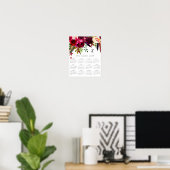 Boho Floral | 2019 Kalender mit Monogramm Poster (Heimbüro)