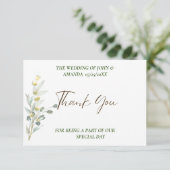 Boho Floral 3,5" x 5" Wohnung Dankeschön Karte (Stehend Vorderseite)