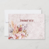 Boho Floral 3,5" x 5" Wohnung Dankeschön Karte (Vorderseite)