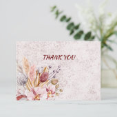 Boho Floral 3,5" x 5" Wohnung Dankeschön Karte (Stehend Vorderseite)