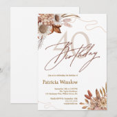 Boho Floral 40. Geburtstag Einladung (Vorne/Hinten)