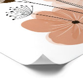 Boho Floral Abstract | Neutrales Terrakotta Botani Poster (Ecke)