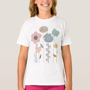 Boho Floral Abstrakt Wallpaper T-Shirt