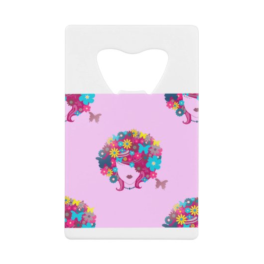 Boho floral afro geldbeutel flaschenöffner (Vorderseite)
