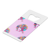 Boho floral afro geldbeutel flaschenöffner (Vorderseite Schrägansicht)