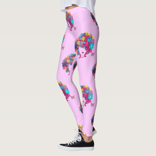 Boho floral afro leggings (Links)