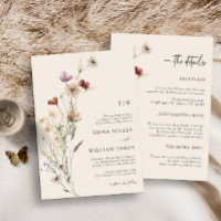 Boho Floral All-in-One Hochzeitseinladungen