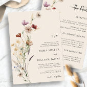 Boho Floral All-in-One Hochzeitseinladungen Einladung