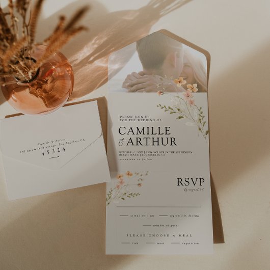 Boho floral alles in einer UAWG Hochzeit Einladung