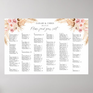 Boho Floral Alphabetisches Orderdiagramm Poster