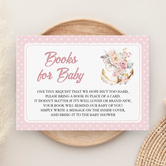Boho Floral Anchor Nautical Girl Book Request Begleitkarte