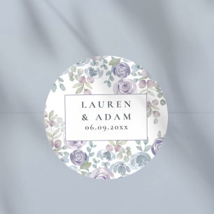Boho-Floral-Aquarell-Hochzeit   Runder Aufkleber