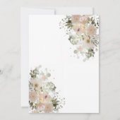 Boho Floral Aquarell Mädchen in Kleidung Quinceañe Einladung (Rückseite)