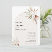 Boho Floral Arch Bridal Dusche Einladung (Stehend Vorderseite)