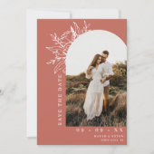 Boho Floral Arch Foto Save The Date (Vorderseite)