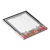 Boho Floral Arrangement - Schwarz & Weiß - Name Notizblock (angewinkelt)