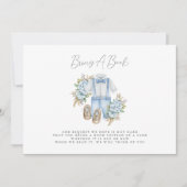 Boho Floral Baby Boy Dusche bringen ein Buch Einladung (Vorderseite)