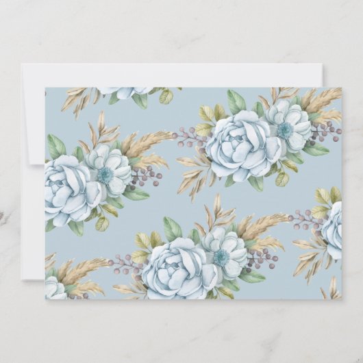 Boho Floral Baby Boy Dusche bringen ein Buch Einladung (Rückseite)