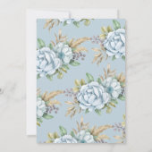 Boho Floral Baby Boy Dusche Einladung (Rückseite)