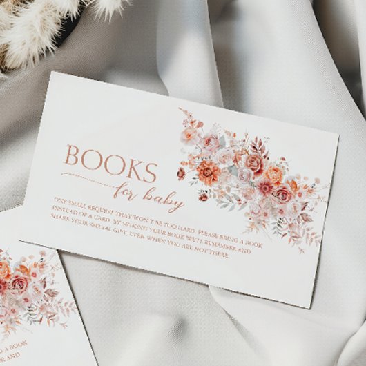 Boho Floral Baby Brunch Bücher für Baby Begleitkarte