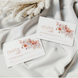 Boho Floral Baby Brunch Diaper Raffle Begleitkarte