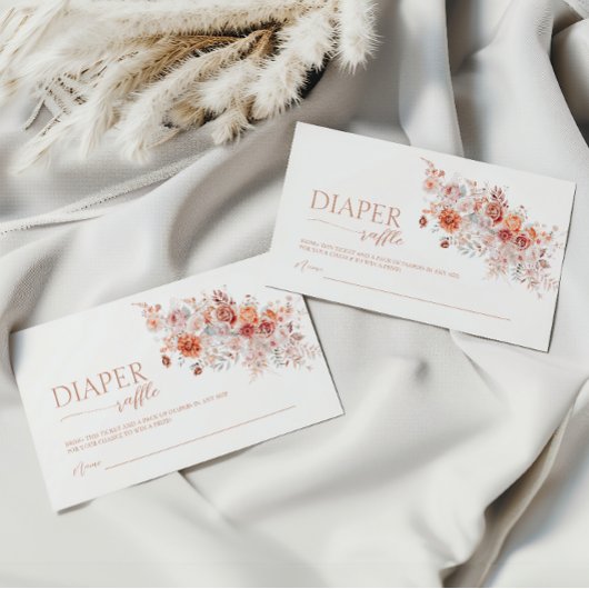 Boho Floral Baby Brunch Diaper Raffle Begleitkarte